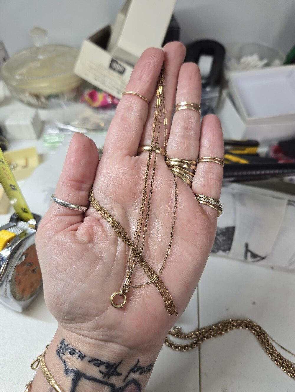 Victorian Delicate Gold Filled Peanut Chain Necklace